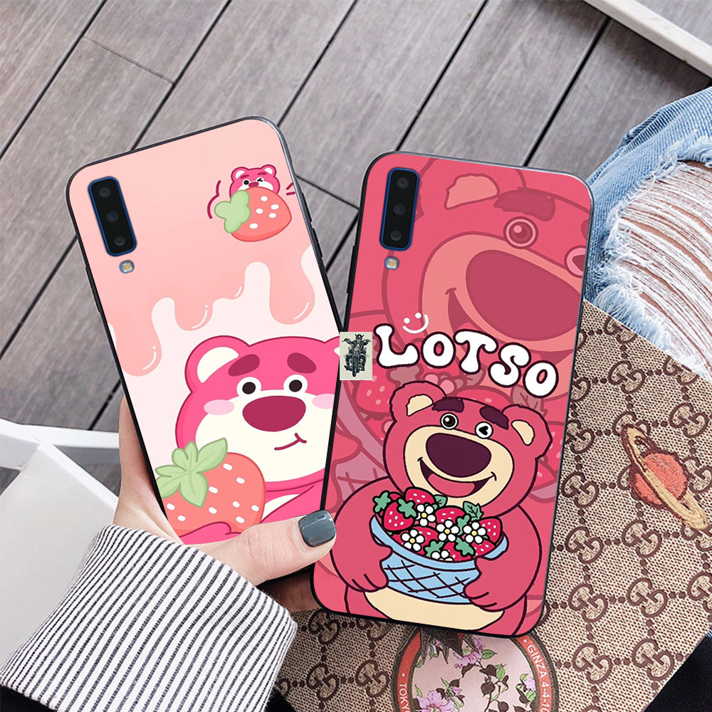 Ốp lưng Samsung a7 2018 / ss a9 2018 in hình gấu dâu siêu cute,dễ thương