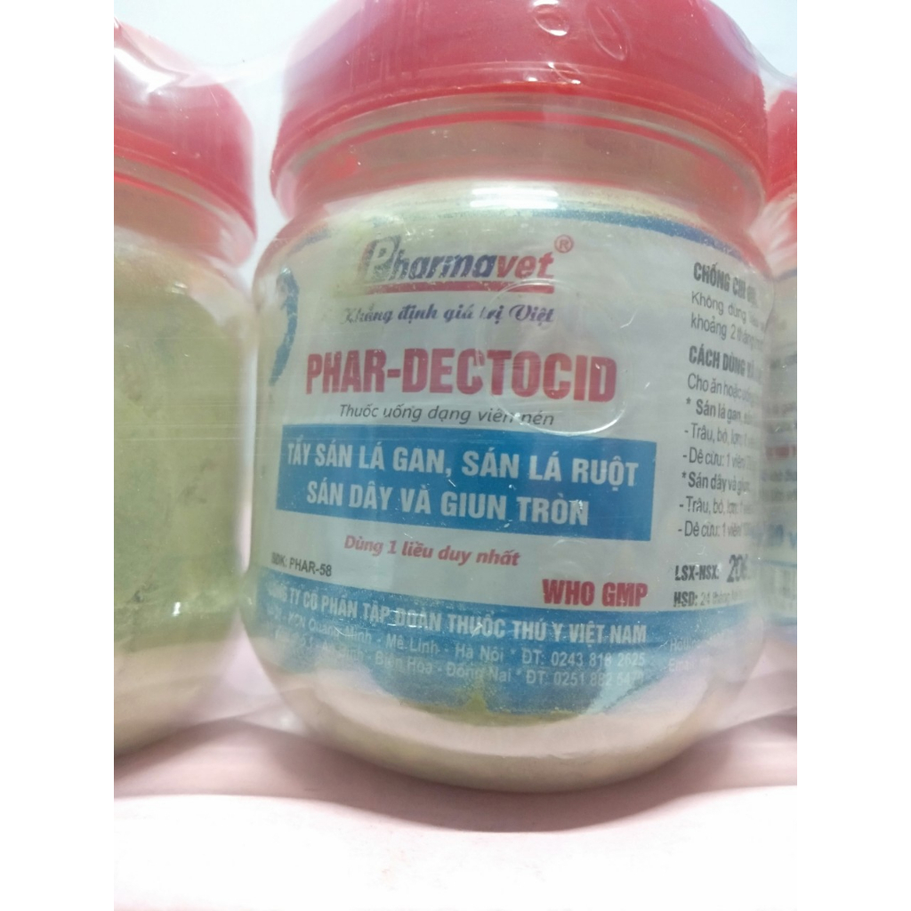 Tẩy giun Detocid lọ 20 viên nén dành cho vật nuôi thể trọng lớn