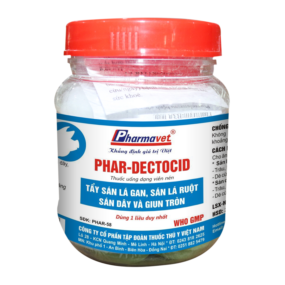 Tẩy giun Detocid lọ 20 viên nén dành cho vật nuôi thể trọng lớn