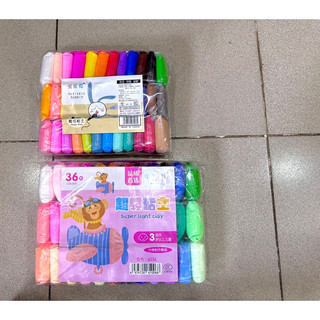 Đất Sét Tự Khô 36 màu , 24 màu , 12 màu , 12 trắng , an toàn cho trẻ nhỏ