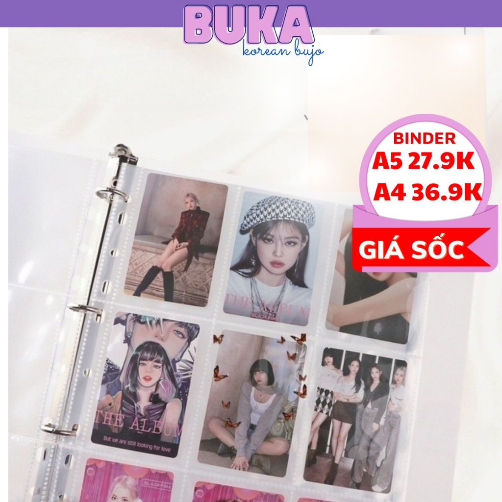 Binder Sổ còng A4 4 còng bìa sổ còng nhựa collect book đựng ảnh Buka