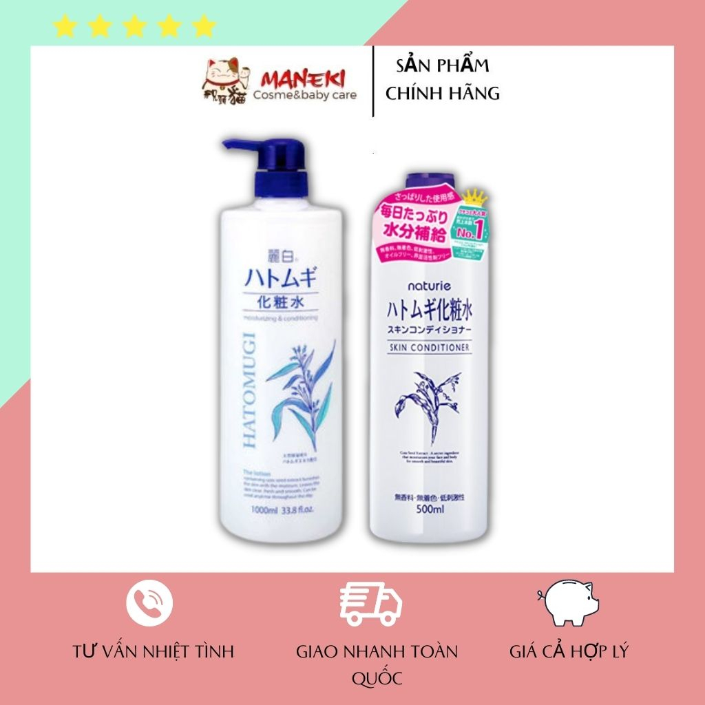 Toner Naturie ý dĩ 500ml lotion nước cân bằng da Naturie cấp ẩm dưỡng trắng Maneki