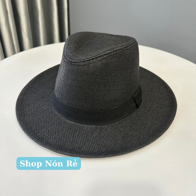 Mũ Nón Panama Cói Giấy Vành Cứng 8cm