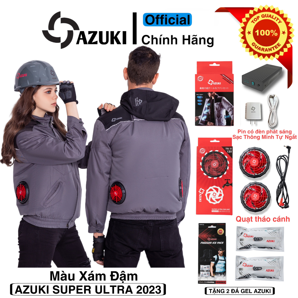 Áo điều hòa Nhật Bản AZUKI SUPER ULTRA 2023, PIN 26000MAH; QUẠT 13V