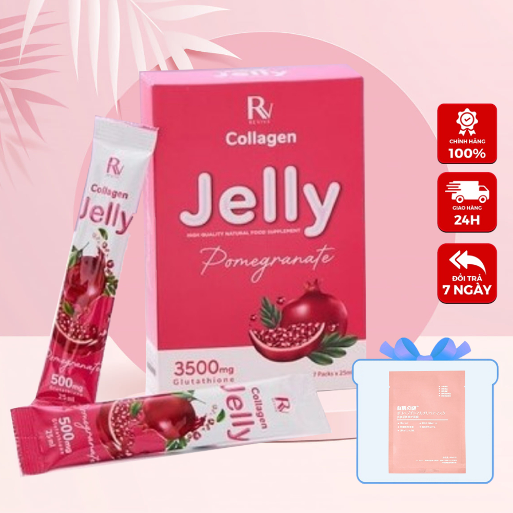 Thạch Collagen trắng da Jelly Thụy Sĩ Revive hộp 7 gói Zuka Beauty bật tông tăng độ đàn hồi và độ săn chắc cho da
