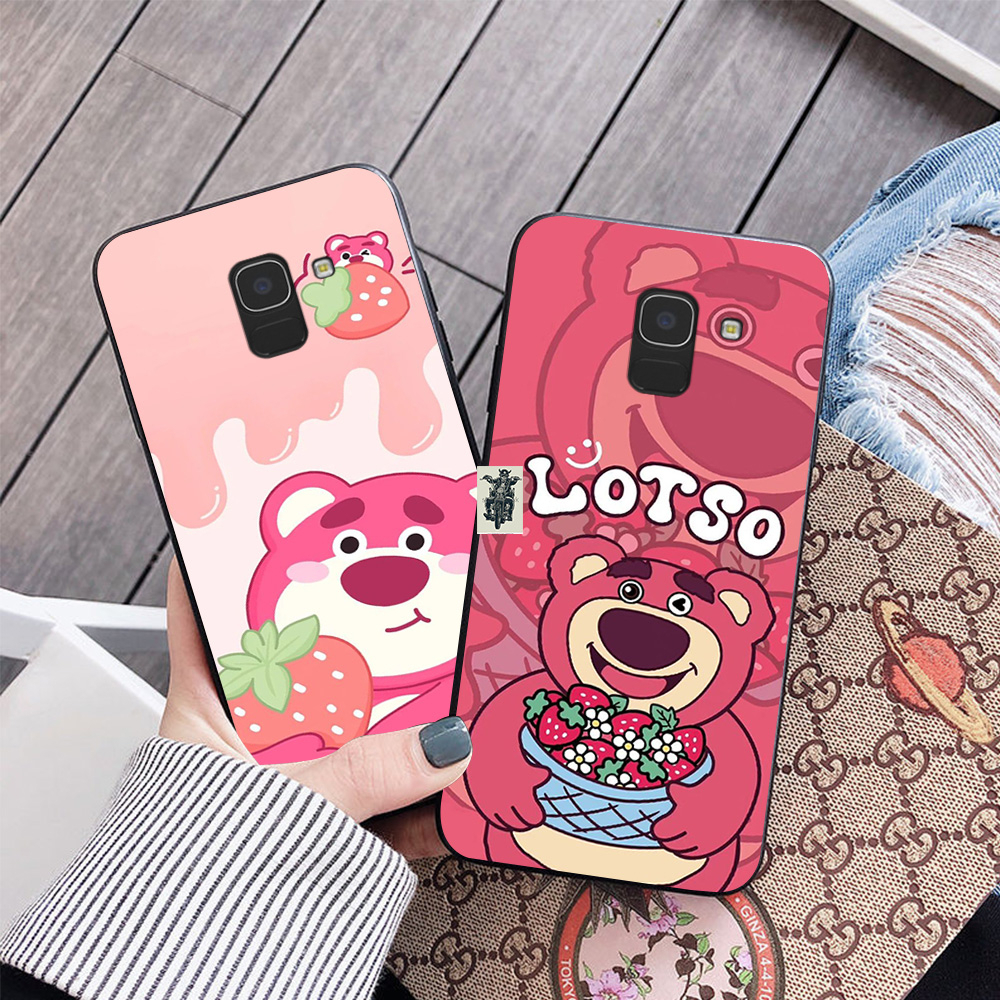 Ốp lưng Samsung j6 2018 / ss j6 plus / ss j6+ / ss a8 2018 / ss a8 plus 2018 in hình gấu dâu siêu cute,dễ thương