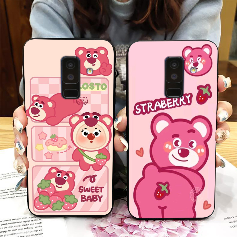 Ốp lưng Samsung a6 2018 / ss a6 plus / ss j8 in hình gấu dâu siêu cute,dễ thương