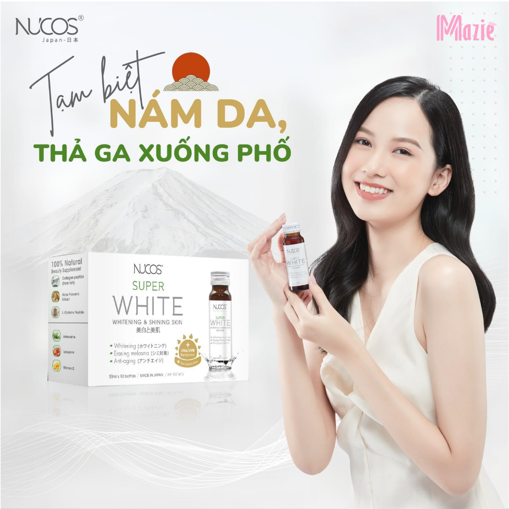 Nucos Super White - Nước Uống Collagen Dưỡng Da Trắng Sáng (50ml x 10 chai)