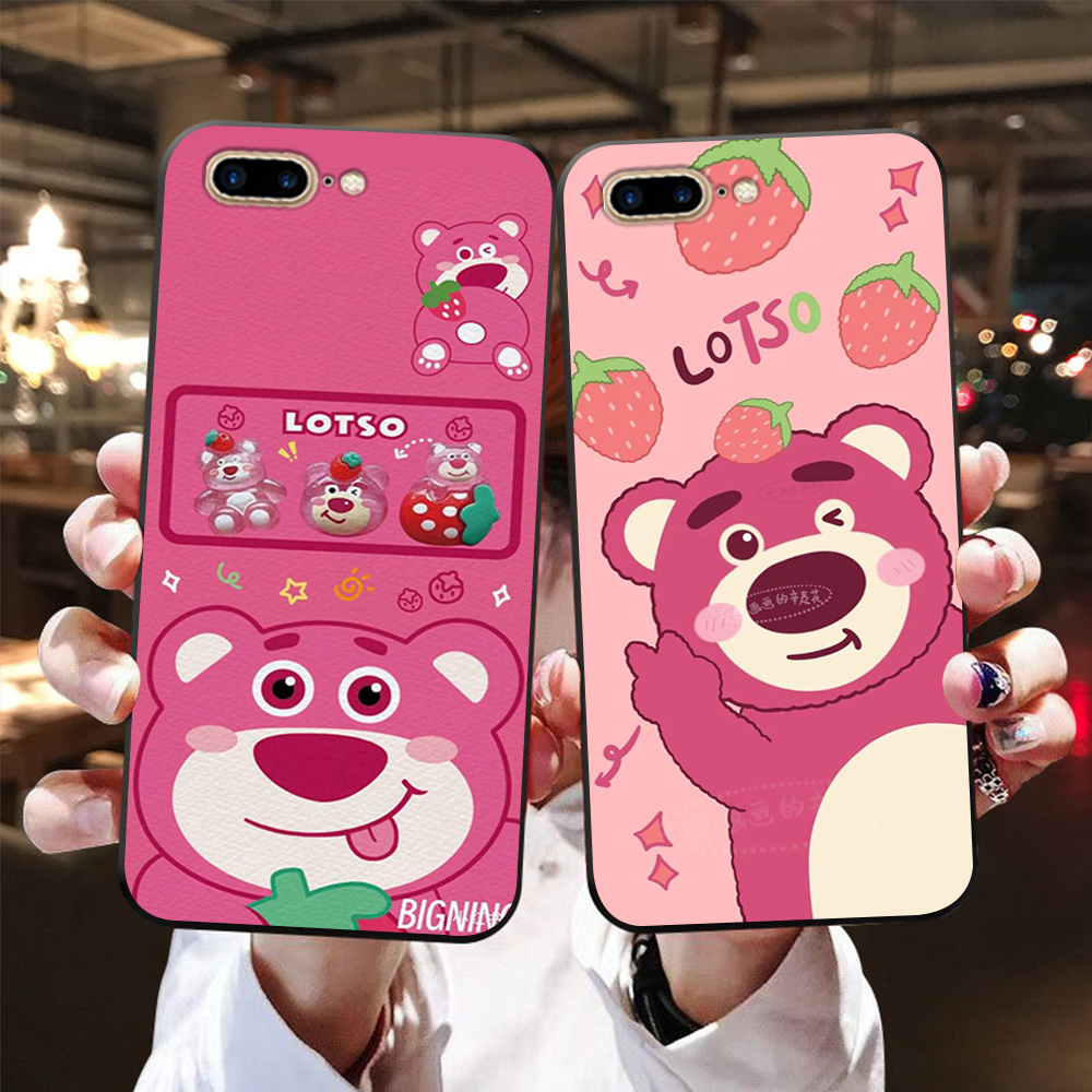 Ốp lưng Iphone 7 Plus / ip 8 Plus in hình gấu dâu siêu cute,dễ thương