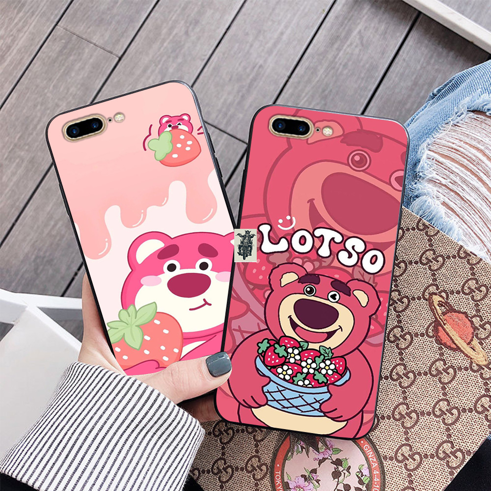 Ốp lưng Iphone 7 Plus / ip 8 Plus in hình gấu dâu siêu cute,dễ thương