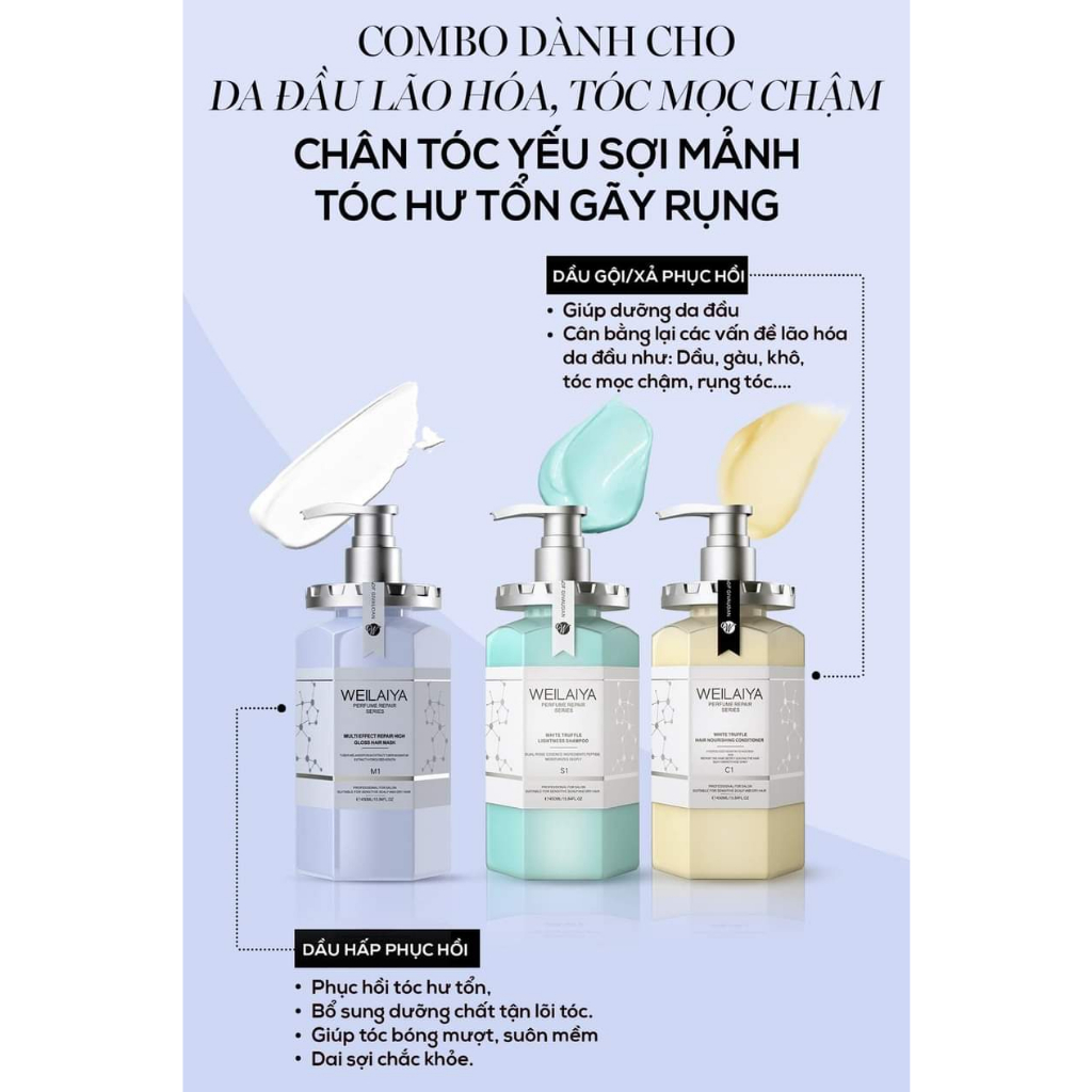 Set Quà Cao Cấp Phục Hồi Tóc Toàn Diện - Bộ Gội Xả Phục Hồi Nấm Truffle 450ml và Dầu Hấp Tóc 450ml