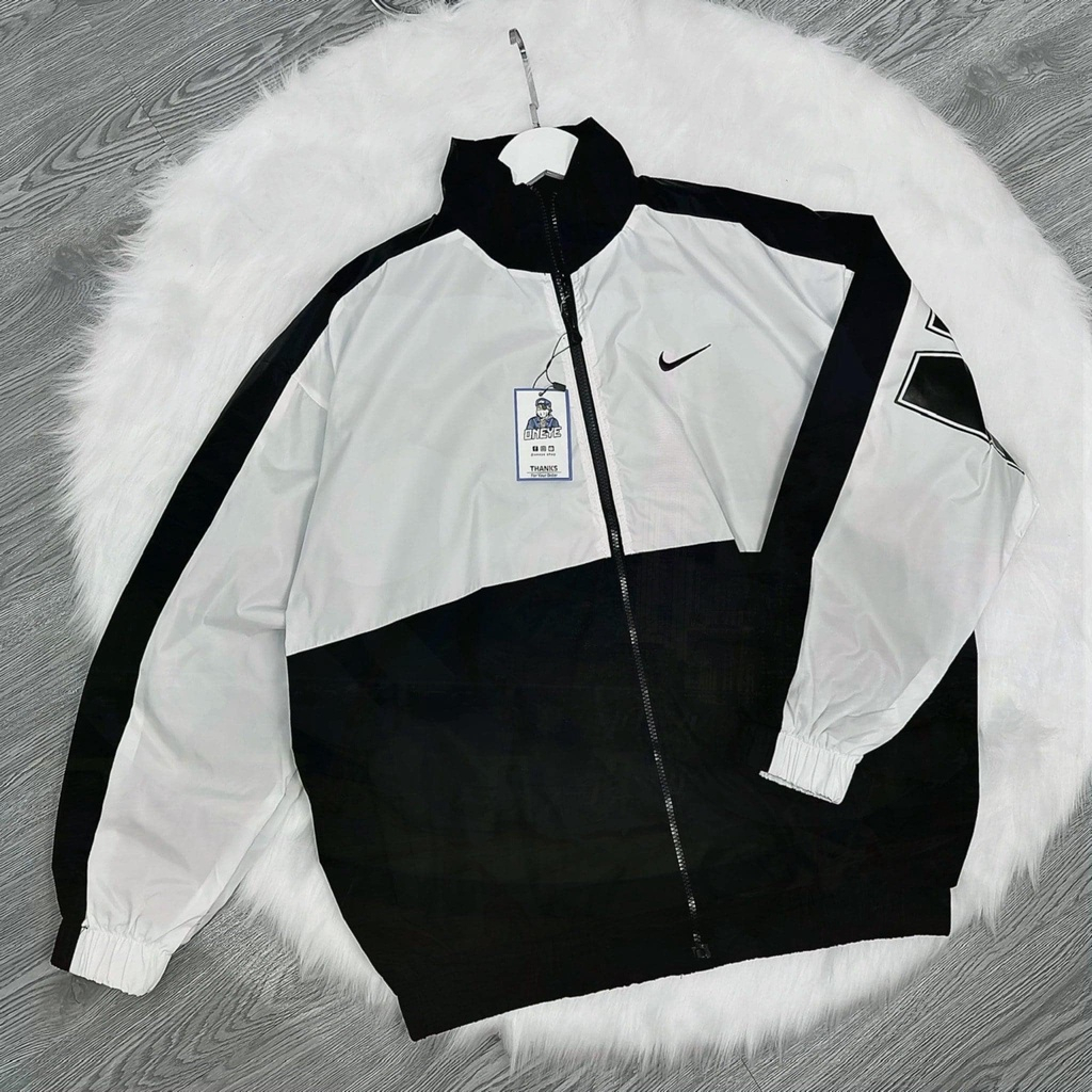 Áo khoác gió Nike chính hãng đôi nam nữ 2 lớp unisex chất liệu dù cao cấp unisex form rộng brand jacket 409