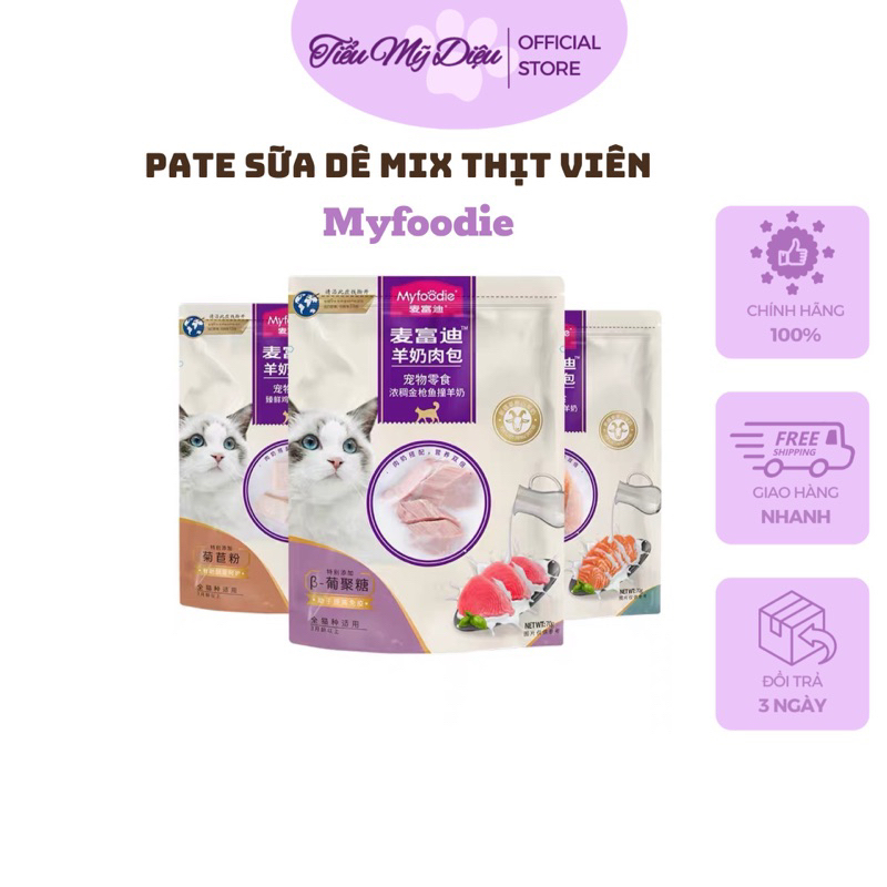 Pate MyFoodie Sữa Dê Hầm Thịt 70g Dành Cho Mèo