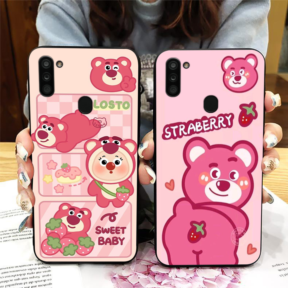 Ốp lưng Samsung a11 / ss m11 in hình gấu dâu siêu cute,dễ thương