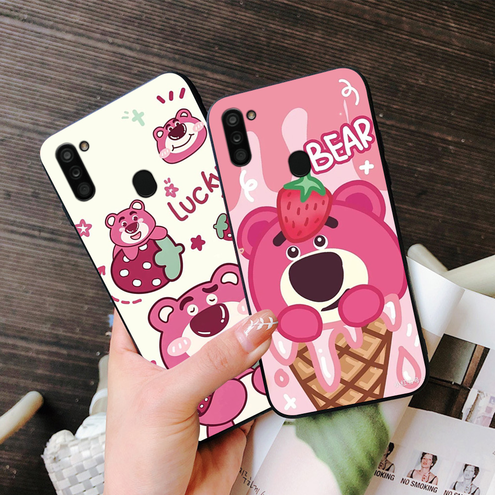 Ốp lưng Samsung a11 / ss m11 in hình gấu dâu siêu cute,dễ thương
