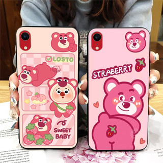Ốp lưng Iphone XR in hình gấu dâu siêu cute,dễ thương
