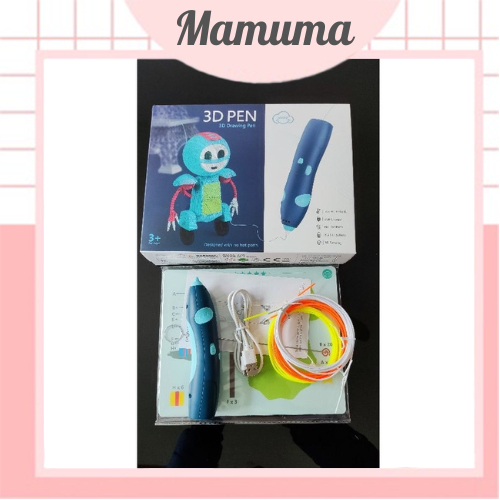 Bút vẽ 3D nhiệt độ thấp không dây 3D Pen kèm tập vẽ đồ chơi cho bé thoả sức tạo mô hình ba chiều sáng tạo