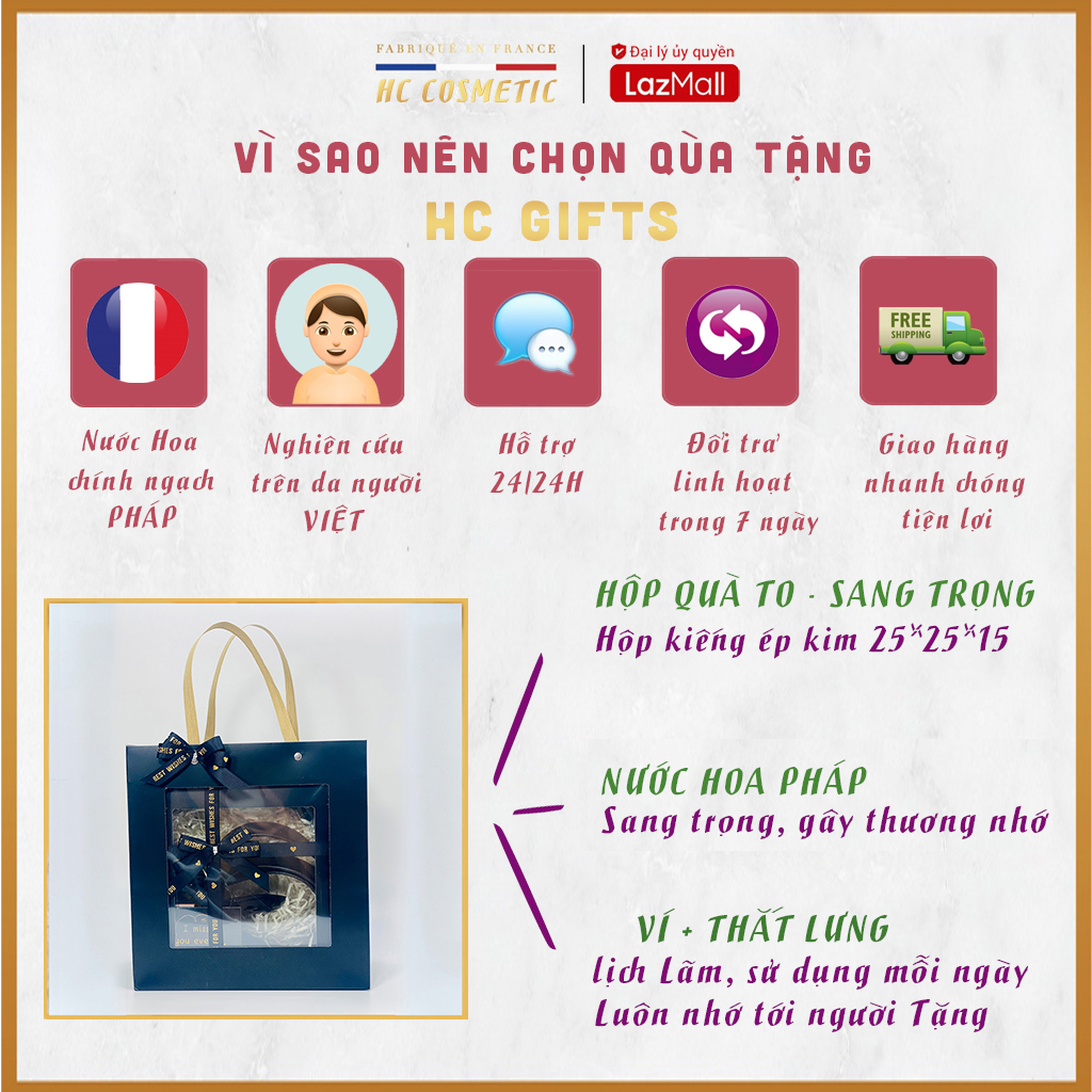 Quà tặng bạn trai , quà sinh nhật cho nam thắt lưng ví nước hoa nam sang trọng ý nghĩa cho bạn trai - HC GIFTS