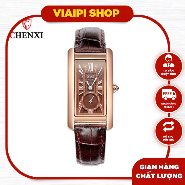 Đồng Hồ Nữ CHENXI Dây Da Cao Cấp Mặt Chữ Nhật Cực Sang Chảnh Bảo Hành 12 Tháng