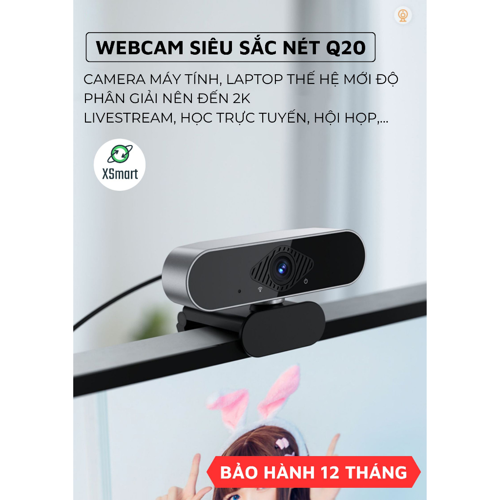 Webcam máy tính laptop cao cấp Q20 PRO 2K Camera Siêu Nét có mic hỗ trợ học online, livestream | BigBuy360 - bigbuy360.vn