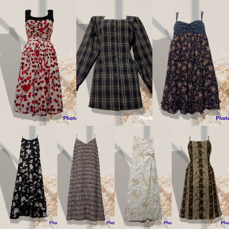 Đầm 2hand, đầm si 00 124 (Ins:catchy_2hand)
