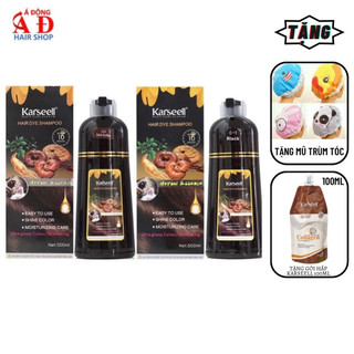 Dầu gội phủ bạc nhuộm tóc đen, nâu thảo dược KARSEELL Hair Dye Shampoo 500ml 