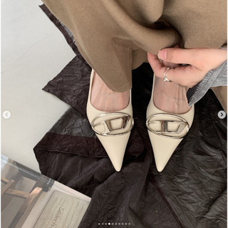 𝐁𝐥𝐚𝐮𝐞𝐁𝐥𝐮𝐦𝐞🦋 Giày slingback Diesel mũi nhọn