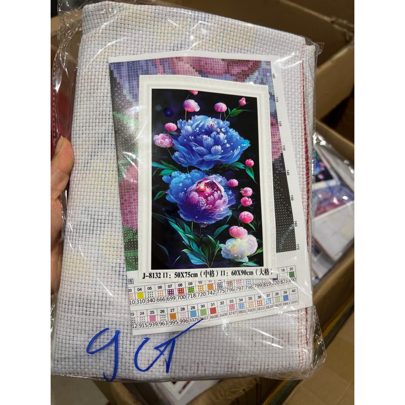 tranh thêu chữ thập phong cảnh hoa j8132 (50x70)cm . j8132 -9ct (50x75) cm