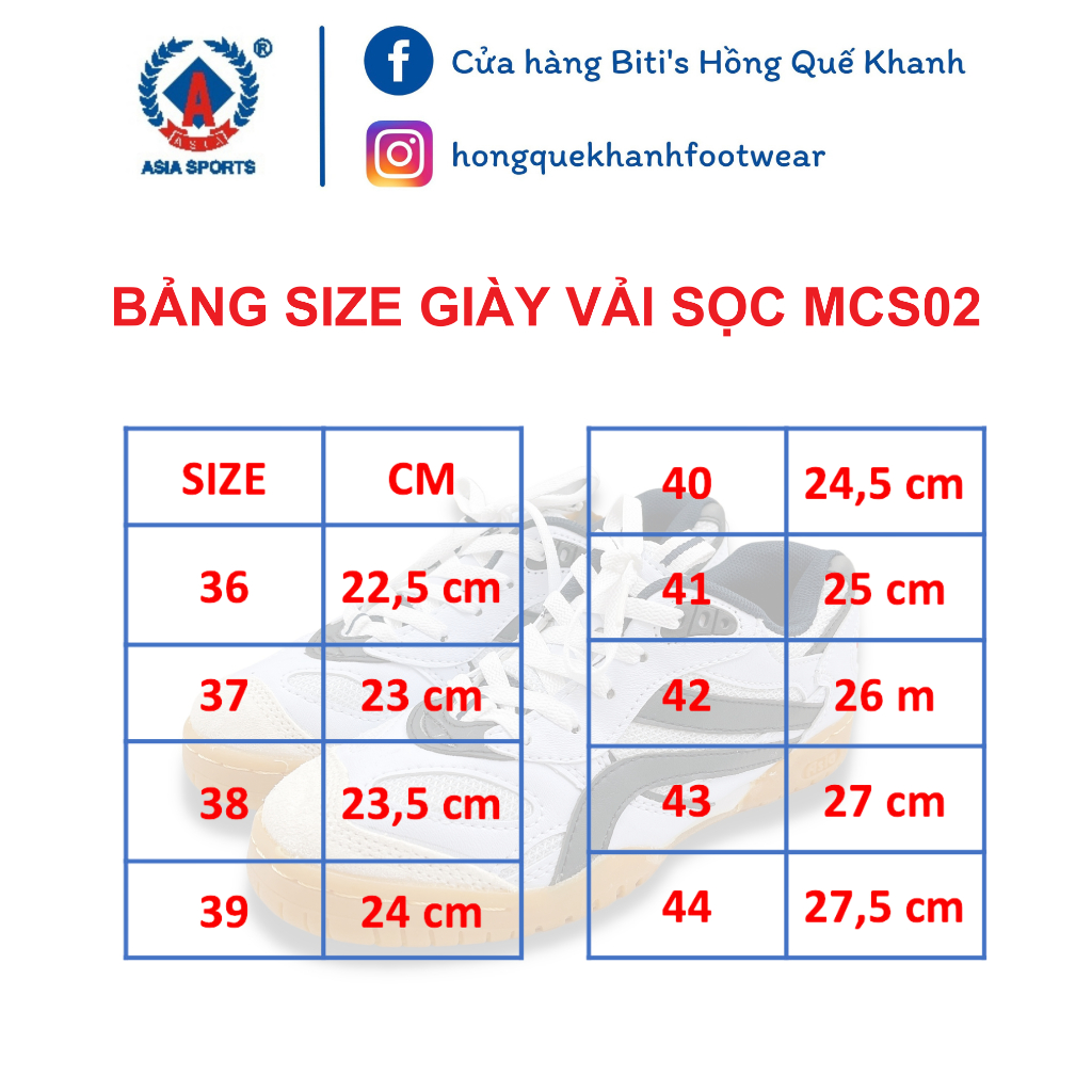 Giày Asia MCS02 chơi cầu lông, bóng chuyền, Giày Asia dây cột dành cho học sinh