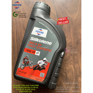 Dầu nhớt Fuchs Silkolene 10W-40 tổng hợp toàn phần Ester cao cấp cho xe côn tay Honda, Yamaha, Suzuki, KTM, Benelli...