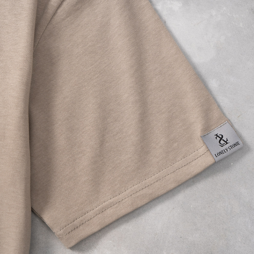 Áo Phông LONELICIAGA Màu Be - Chất Liệu 100% Cotton Form Unisex Dáng Xuông Cho Nam/Nữ