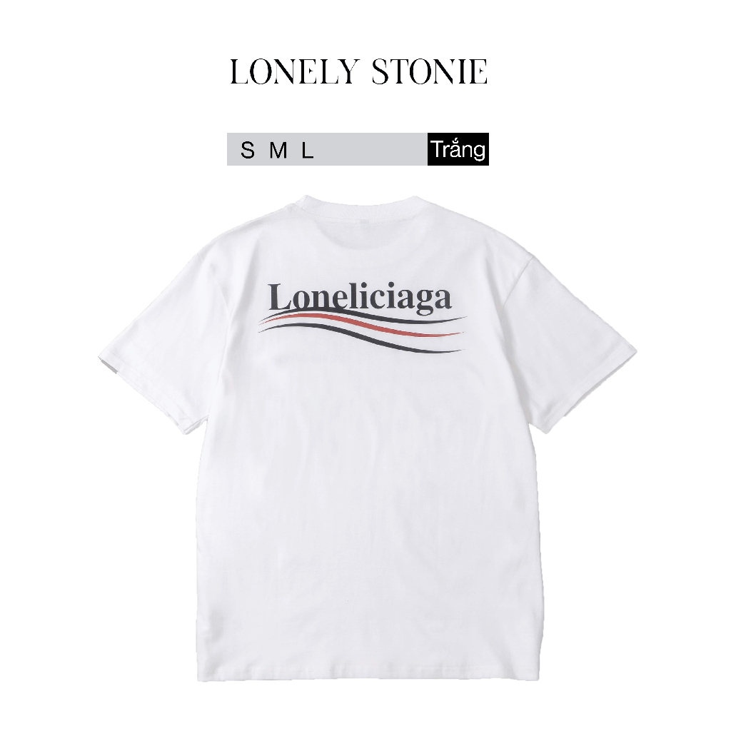 Áo Phông LONELICIAGA Màu Trắng - Chất Liệu 100% Cotton Form Unisex Dáng Xuông Cho Nam/Nữ