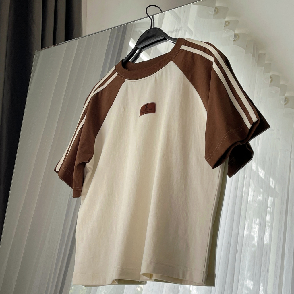 Áo thun baby tee The Lous áo phông raglan nam nữ phối sọc vai