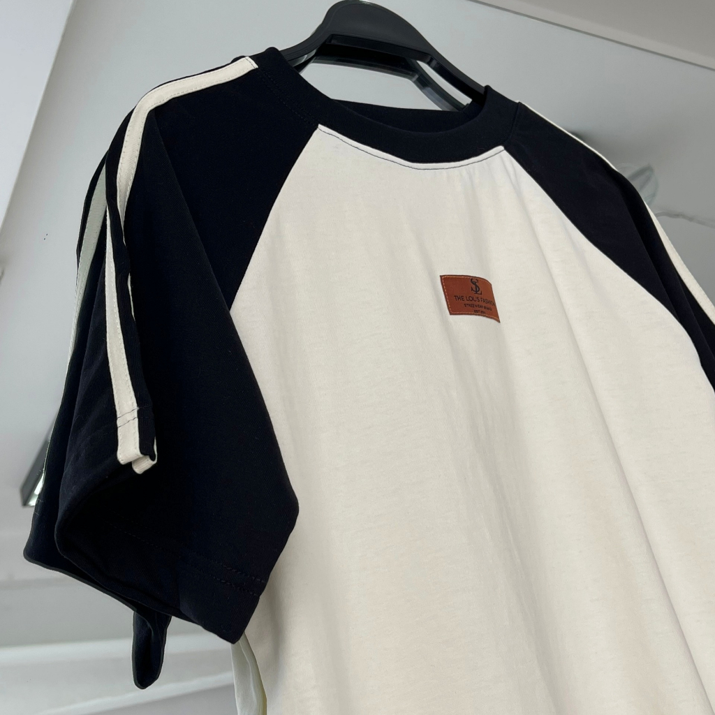 Áo thun baby tee The Lous áo phông raglan nam nữ phối sọc vai