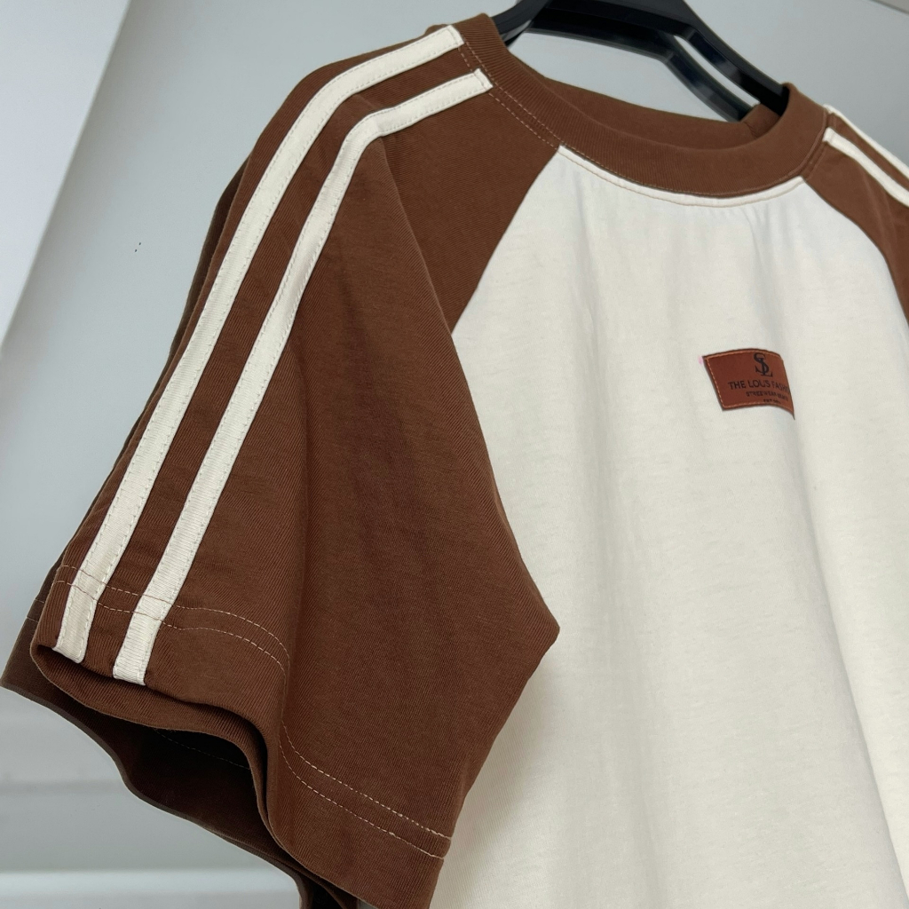 Áo thun baby tee The Lous áo phông raglan nam nữ phối sọc vai