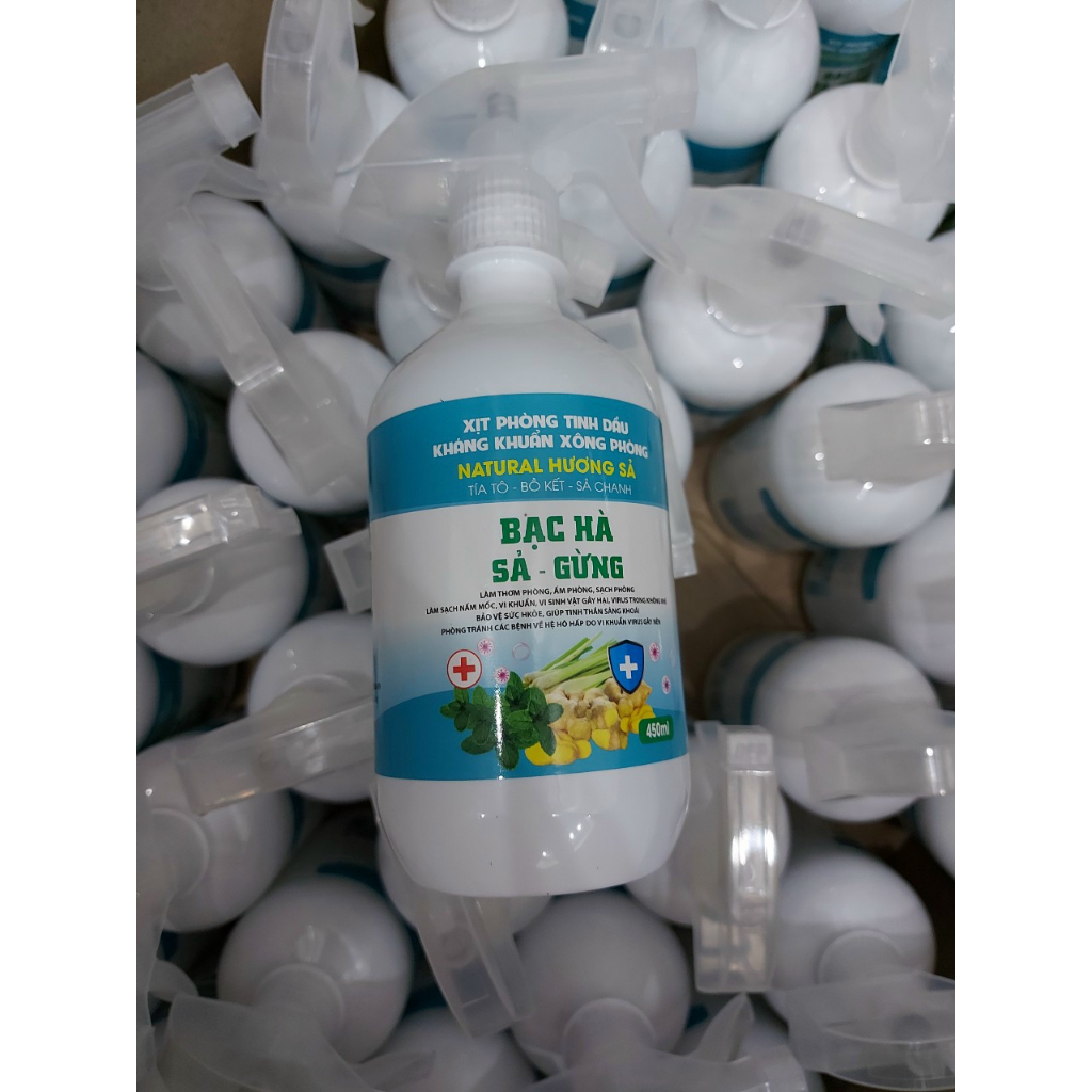 Xịt Phòng Tinh Dầu Kháng Khuẩn (Tía Tô - Bồ Kết - Sả Chanh - Bạc Hà - Gừng - Đinh Hương - Ngải Cứu