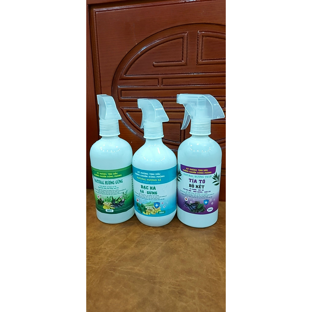 Xịt Phòng Tinh Dầu Kháng Khuẩn (Tía Tô - Bồ Kết - Sả Chanh - Bạc Hà - Gừng - Đinh Hương - Ngải Cứu