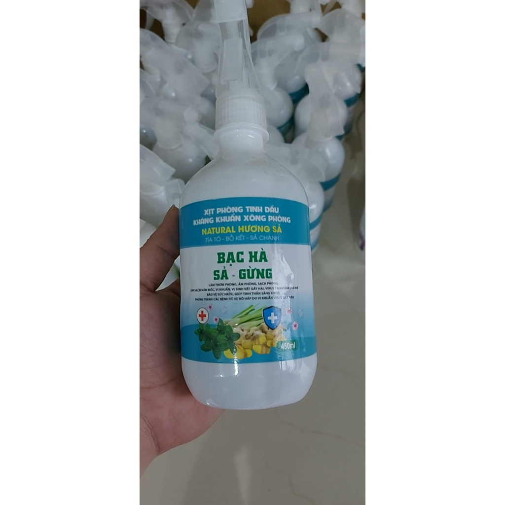 Xịt Phòng Tinh Dầu Kháng Khuẩn (Tía Tô - Bồ Kết - Sả Chanh - Bạc Hà - Gừng - Đinh Hương - Ngải Cứu