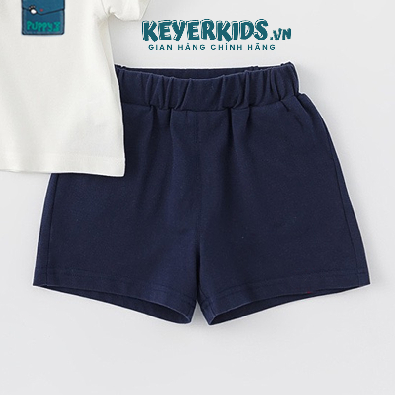 Bộ Polo Bé Trai KEYER KIDS, Áo Thun Polo Cotton Cộc Tay Quần Short Kaki Họa Tiết Túi Thỏ Dễ Thương SZ62