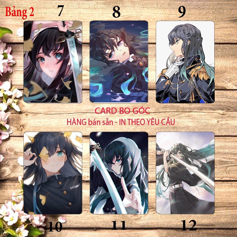 Thẻ Card Tokitou Muichirou 6 ảnh khác nhau / Cảd hình Tokitou Muichirou Kimetsu no yaiba