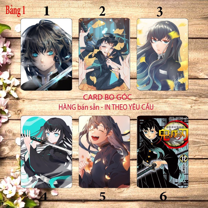 Thẻ Card Tokitou Muichirou 6 ảnh khác nhau / Cảd hình Tokitou Muichirou Kimetsu no yaiba