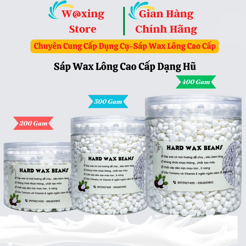 Sáp wax lông nóng Hard Wax Beans Nhập Khẩu Dạng Hũ Siêu Thơm ,Siêu Bám Lông