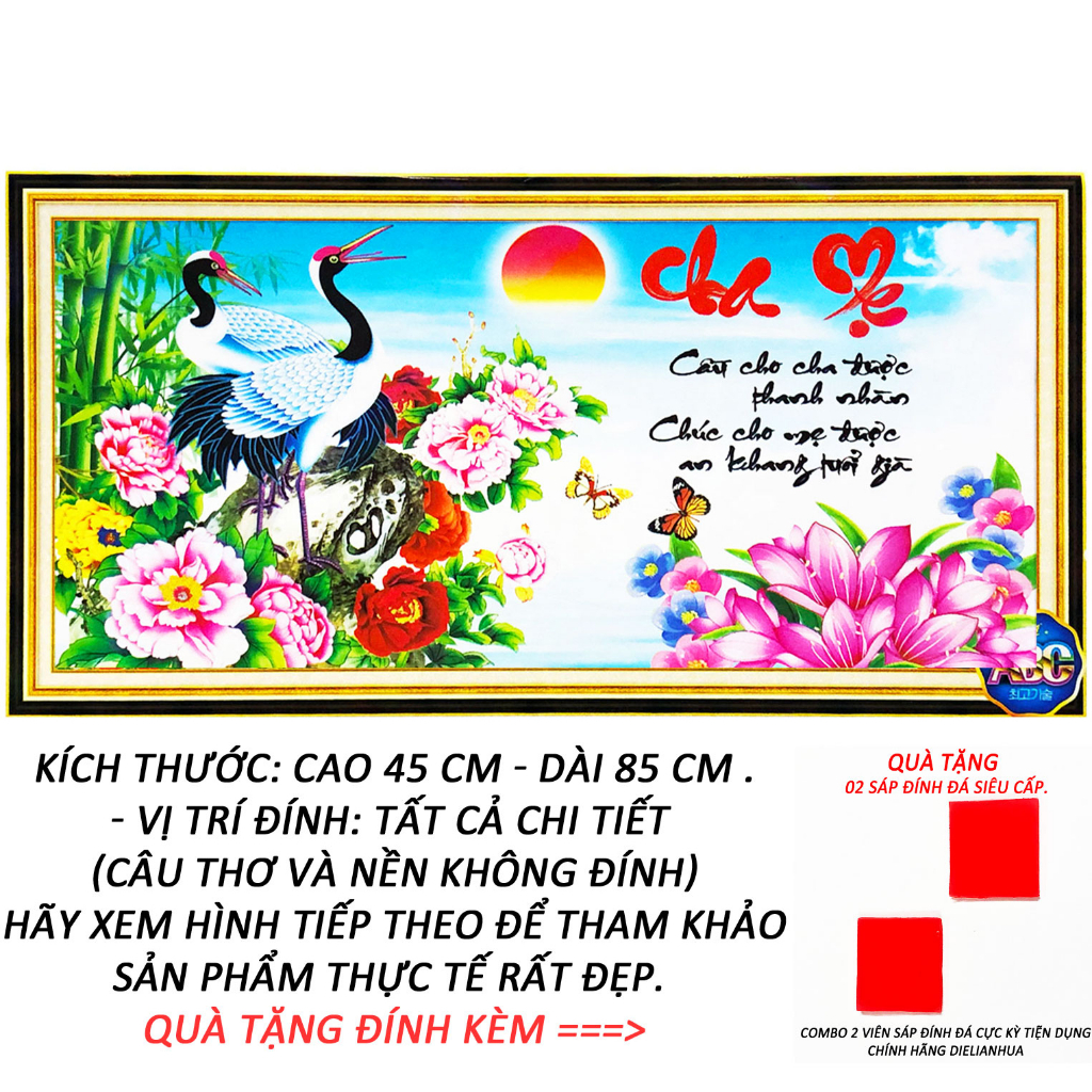 Tranh Đính Đá Đẹp - Cha Mẹ Là Nguồn Yêu Thương 167 - Tranh Minh Hiền ( TỰ ĐÍNH ĐÁ)