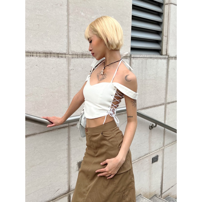 Halsey Corset Top - Áo Corset Frankee | Màu Trắng - Local Brand Chính Hãng