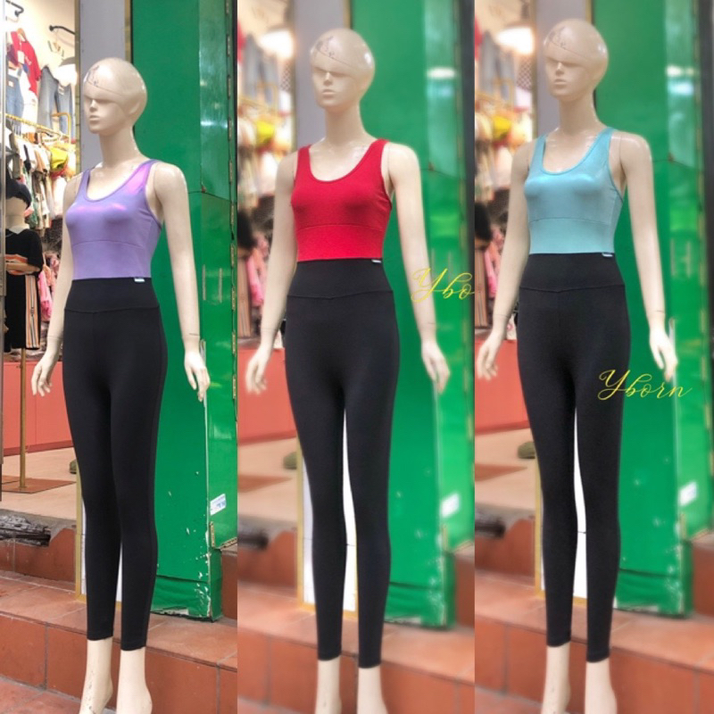 bộ liền jumpsuit tập yoga chính hãng Yborn / chất cottonspandex co giãn 4c tôn dáng thoải mái