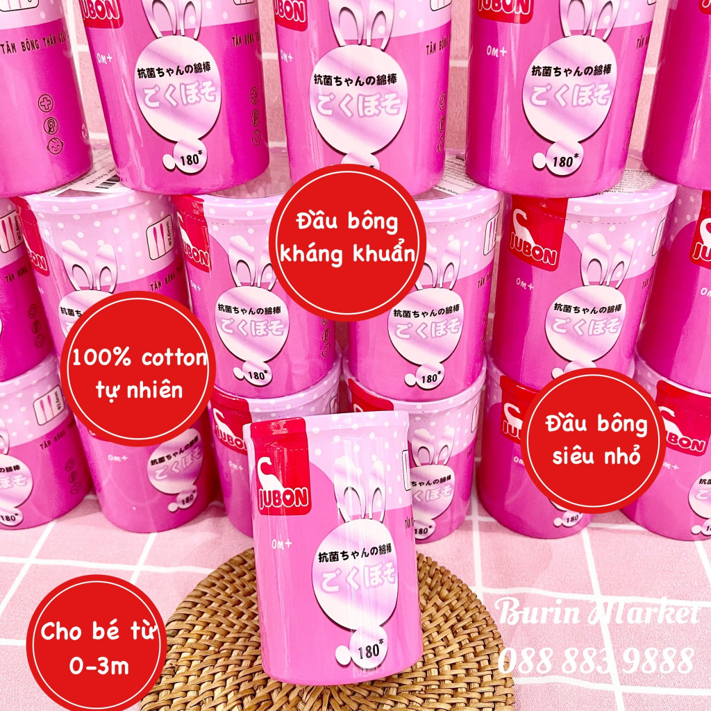Tăm Bông Jubon Cao Cấp, Tăm Bông Đa Năng An Toàn Cho Bé - Burin Market