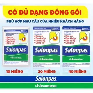 Cao dán giảm đau Salonpas - Giảm đau cơ, khớp, cổ, lưng, bầm tím, bong gân (HISAMITSU)