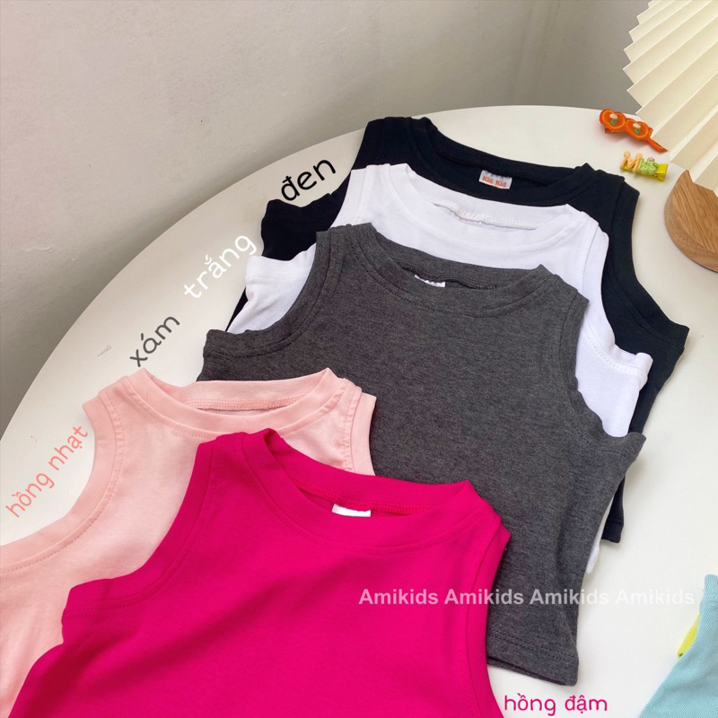 Áo Croptop Bé Gái, Áo Thun Sát Nách Dễ Phối Đồ Vải Cotton
