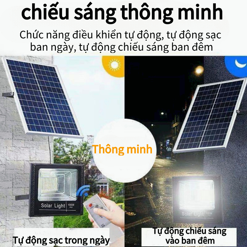 đèn năng lượng mặt trời Ngoài Trời Siêu Sáng Chống Nước- kèm điều khiển từ xa（60w/100w/500w/1000W）