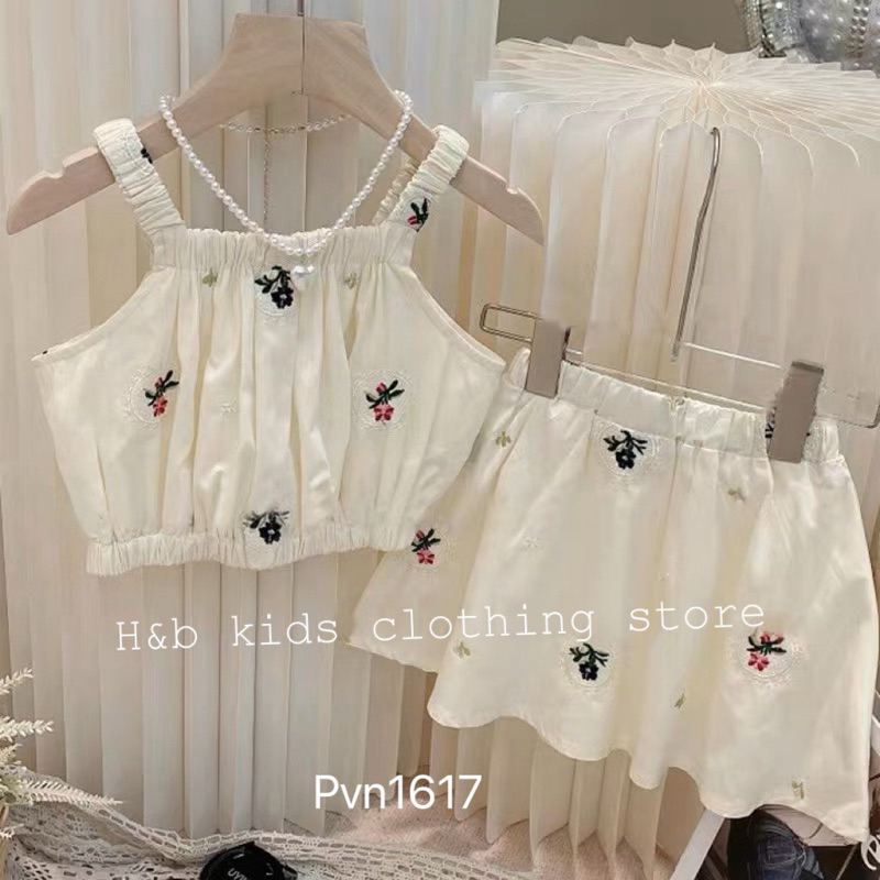 BG284- BỘ 2 DÂY ÁO JUM CHÂN VÁY CÓ LÓT BÉ GÁI